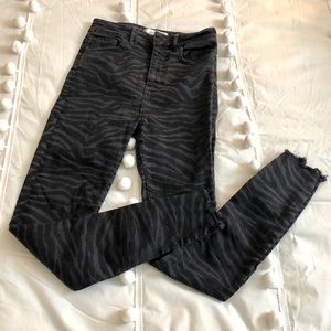Zara Animal Print Skinny Jeans